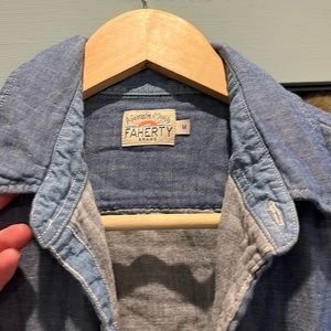 Faherty M button down shirt.